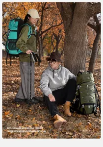 Large capacity outdoor mountaineering backpack for men and women, waterproof hiking camping bag.