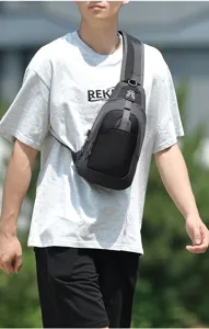 Men's nylon chest sling bag outdoor sports cross-body shoulder pack multi-functional casual daypack