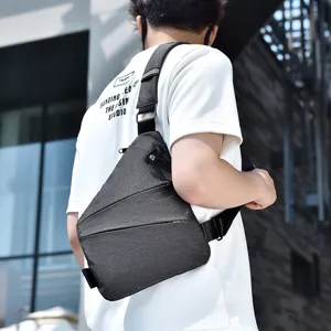 Men waterproof triangle chest bag casual sports sling bag outdoor stylish crossbody backpack