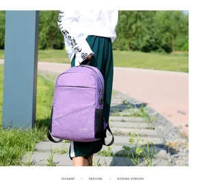 Large capacity casual backpack for travel and daily use with USB charging port design.