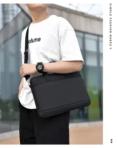 Schlichte schwarze Laptoptasche, leichten Business Aktenkoffer mit Schultergurt.