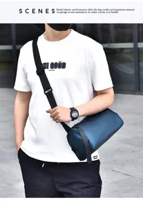 Sac bandoulière cylindrique décontracté pour homme léger style urbain pour usage quotidien