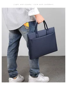 Uomini valigetta d'affari minimalista borsa per laptop casual ufficio elegante resistente