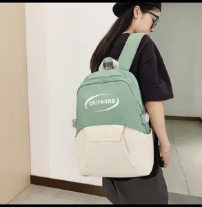 Casual dual color school backpack for students, stylish daily travel laptop daypack bag.