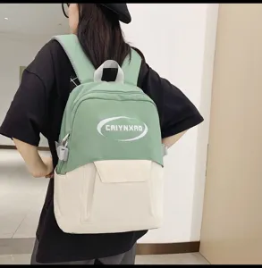 Casual campus backpack student school bag with contrast color design for travel and daily use