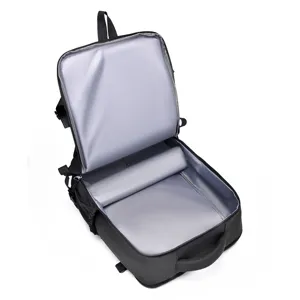 Large capacity travel backpack with silver insulated lining, perfect for business trips and daily use.