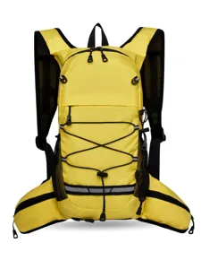 Waterproof outdoor sports backpack with breathable straps and bungee cords for hiking.