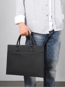 Borsa cartella portatile uomo business casual grigio scuro elegante da ufficio