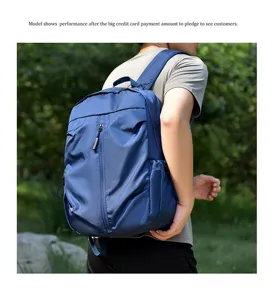 Blue outdoor backpack with large capacity, lightweight and water-resistant for travel and sport.