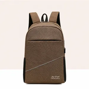 Large capacity business travel backpack with USB charging port casual school book bag for men