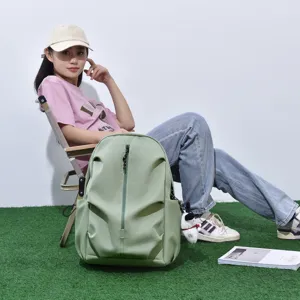 Large capacity casual solid color backpack for daily school travel fashion simple daypack