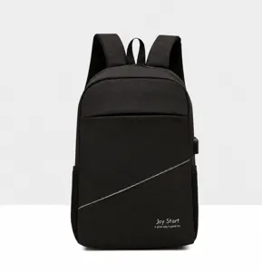 Black casual school backpack laptop travel daypack large capacity durable book bag