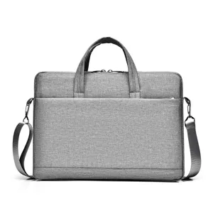 Graue Laptoptasche Business Aktentasche Umhängetasche für Damen und Herren Alltag