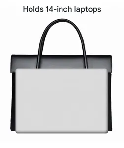 Schwarze Leder Business Laptoptasche, große Kapazität Pendler Handtasche für 14 Zoll Laptop.