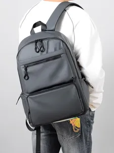 Zaino uomo business impermeabile per lavoro scuola laptop design grigio minimalista.