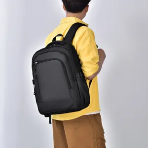Versatile business laptop backpack for men and women, durable large capacity travel rucksack.