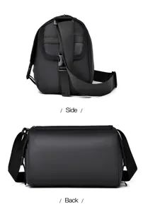 Bolso bandolera hombre negro informal ligero impermeable de nailon bolsa mensajero diaria