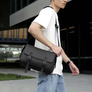 Bolso Bandolera Vintage Casual para Hombre Impermeable Crossbody Ligero Gran Capacidad Bolso de Hombro Diario