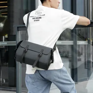 Bolso bandolera de hombre estilo vintage bolso mensajero casual gran capacidad útil