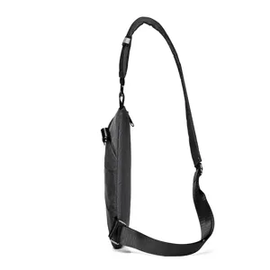 Waterproof men chest bag casual sports sling bag minimalist outdoor crossbody bag black