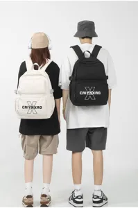 Casual canvas rugzak voor studenten, stijlvolle schooltas met grote capaciteit.