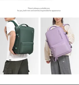 Reisrugzak voor dames, grote capaciteit en minimalistisch ontwerp voor korte reizen.