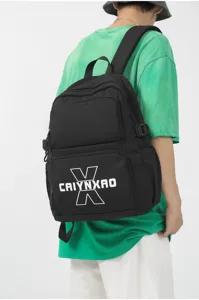 Klassieke zwarte campus-stijl rugzak voor studenten, duurzame casual schooltas met voldoende ruimte.
