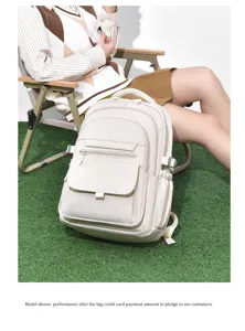 Large capacity casual school backpack for women and students stylish daily daypack.