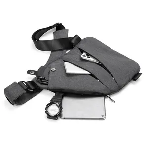 Men minimalist crossbody chest bag waterproof casual sports shoulder bag for outdoor travel