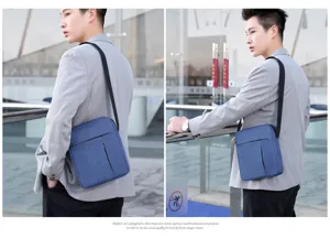 Men lightweight nylon crossbody bag for outdoor travel casual shoulder square bag.