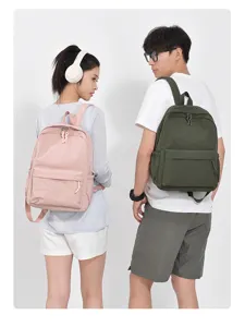 minimalist large capacity canvas backpack casual Japanese style school bag for students