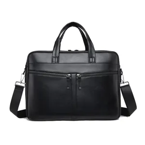 Men's business briefcase, minimalist large capacity laptop bag, commuter stylish cross-body bag.
