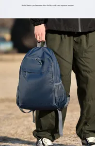 Lightweight foldable travel backpack for outdoor sports waterproof hiking daypack dark blue