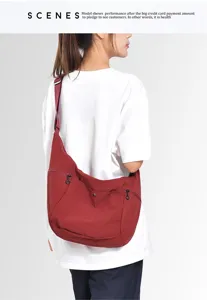 Minimalist large capacity cross-body hobo bag casual soft lightweight dumpling bag style