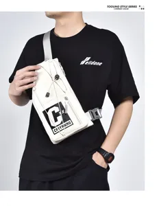 Borsa a tracolla sportiva all'aperto per uomo e donna, borsa da petto in tela leggera.
