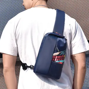 Men's casual sling chest bag outdoor printed fashion versatile shoulder crossbody bag daily use