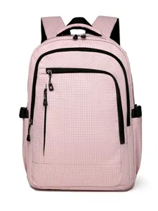 Minimalist Business Commuting Laptop Backpack For Men Women Grid Casual School Bookbag Large Capacity Travel Bag