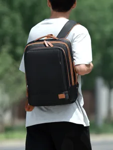 Large capacity business casual backpack for men and women, lightweight travel laptop bag.