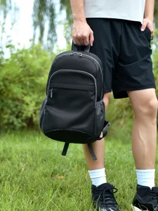 Outdoor foldable casual black backpack waterproof lightweight travel daypack for men and women
