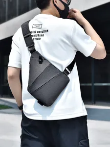 Men's casual waterproof sports chest bag stylish minimalist crossbody bag for outdoor travel