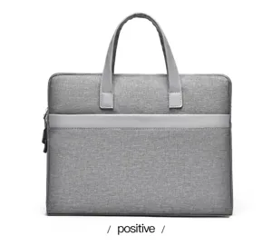 Minimalistische graue Laptoptasche Geschaeft Aktentasche Dokumententasche mit Griffen