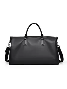 Black large capacity travel duffel bag waterproof gym sports shoulder handbag for men