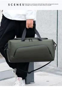 Men large capacity gym duffel bag waterproof travel shoulder bag for sports and business