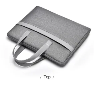 Graue Business Laptoptasche mit praktischen Griffen und sicherem Fach ideal fur Buro.
