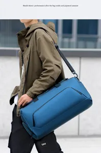 Men's large capacity duffel fitness travel bag with wet and dry separation, professional design.