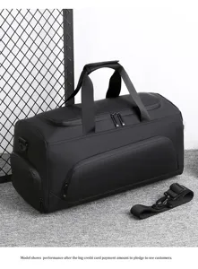 Men large capacity waterproof travel duffel bag business gym shoulder bag for fitness.