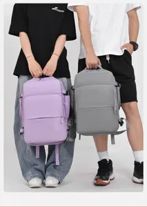 Unisex large capacity casual backpack, multi-pocket laptop bag for daily student commute.
