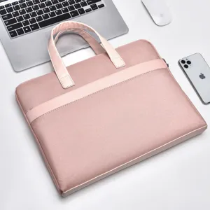 Rosa Laptoptasche Business Aktentasche Dokumentenhalter mit stabilen Griffen für die Arbeit