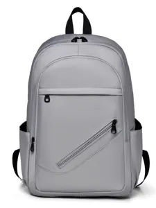 Mochila de negocios minimalista para hombre y mujer, bolsa de gran capacidad para gris.