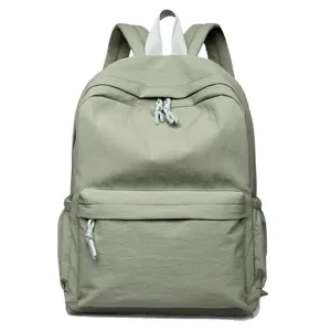 Large capacity casual backpack Japanese style simple student school bag travel daypack green